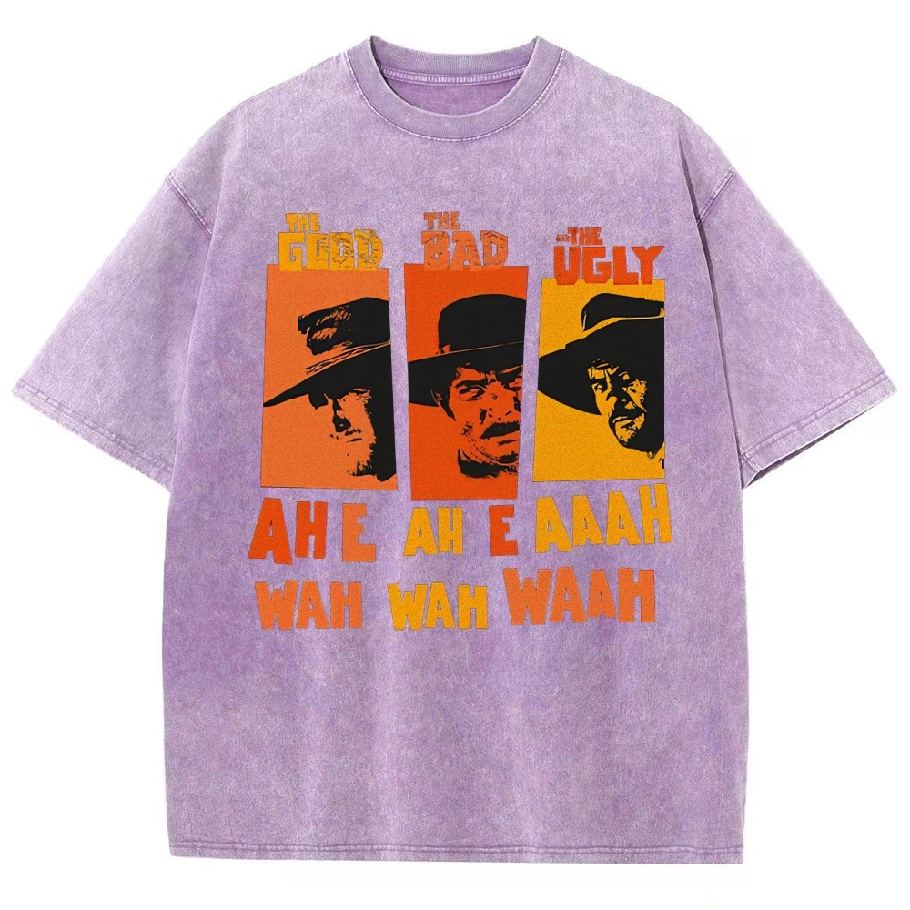 "The Good The Bad The Ugly" Western Theme Washed T-Shirt