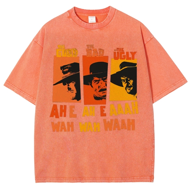 "The Good The Bad The Ugly" Western Theme Washed T-Shirt