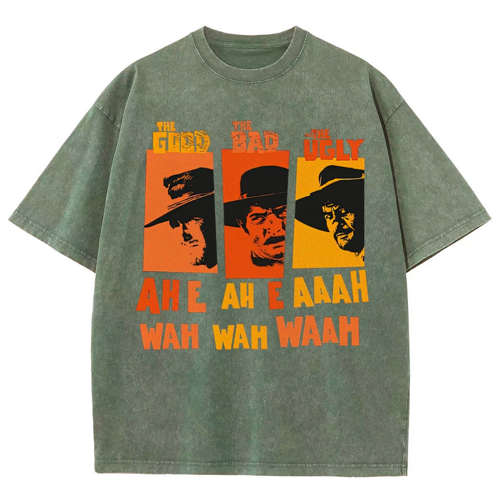 "The Good The Bad The Ugly" Western Theme Washed T-Shirt