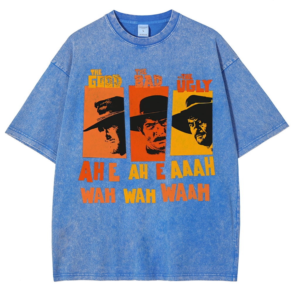 "The Good The Bad The Ugly" Western Theme Washed T-Shirt