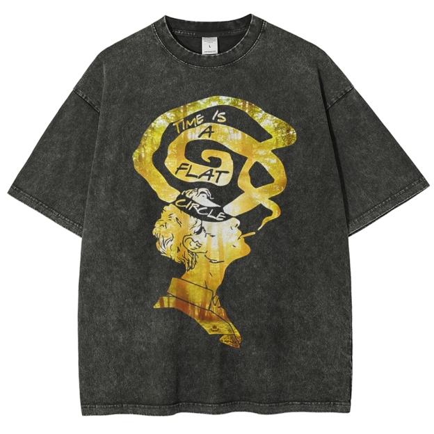 Philosophical Quote Graphic Washed T-Shirt 