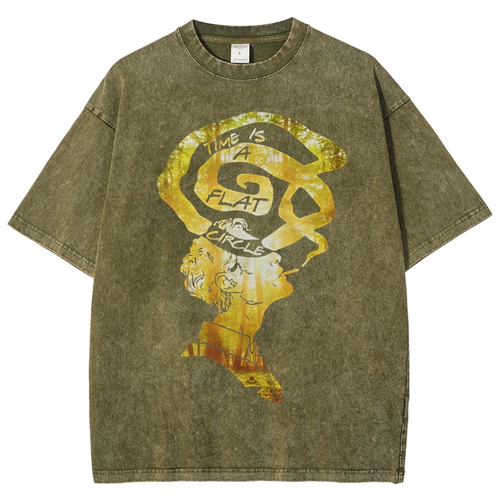 Philosophical Quote Graphic Washed T-Shirt 