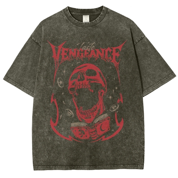 Gothic Skull Graphic Washed T-Shirt 