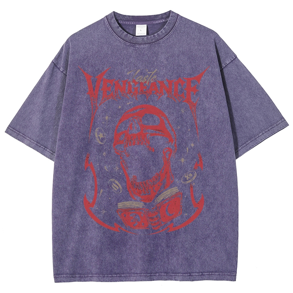 Gothic Skull Graphic Washed T-Shirt 