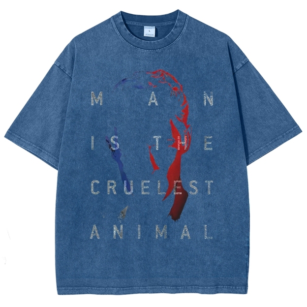 Man Is the Cruelest Animal Washed T-Shirt 