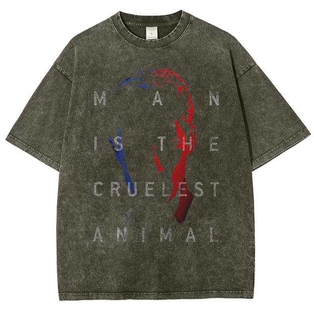 Man Is the Cruelest Animal Washed T-Shirt 