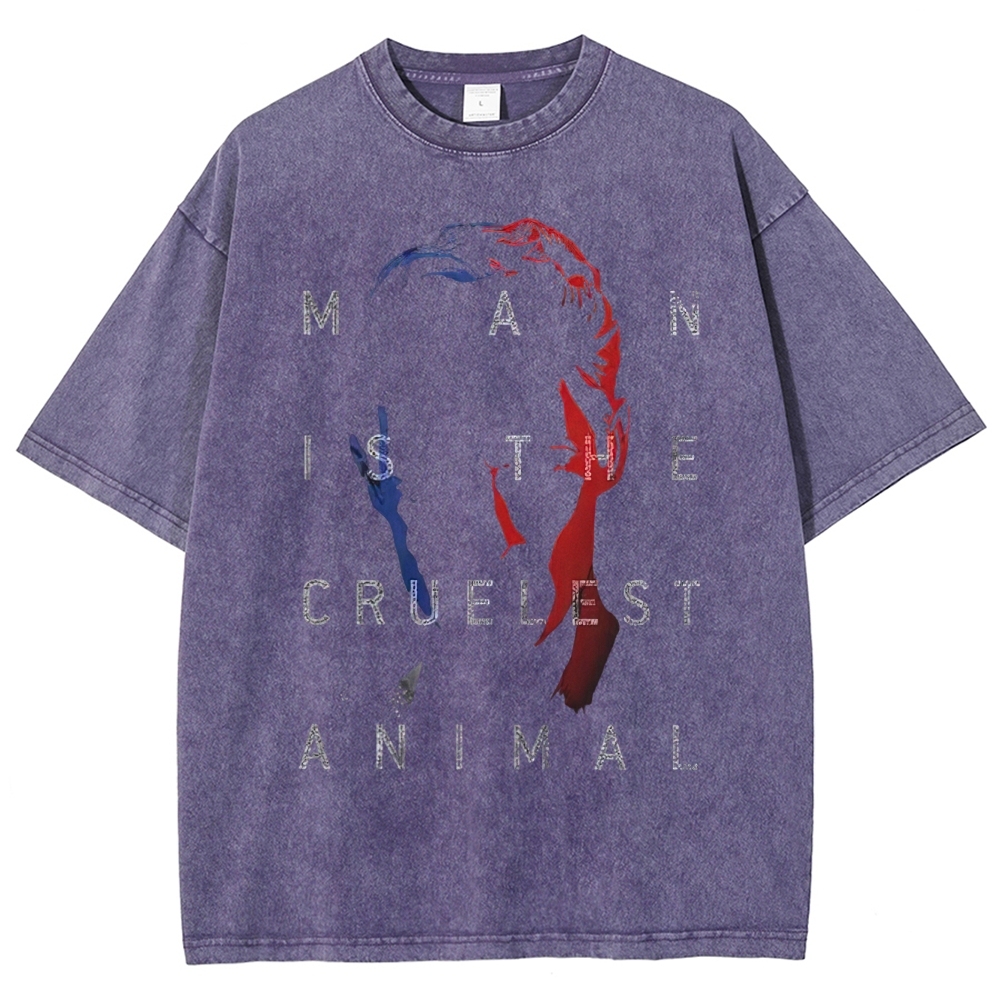 Man Is the Cruelest Animal Washed T-Shirt 