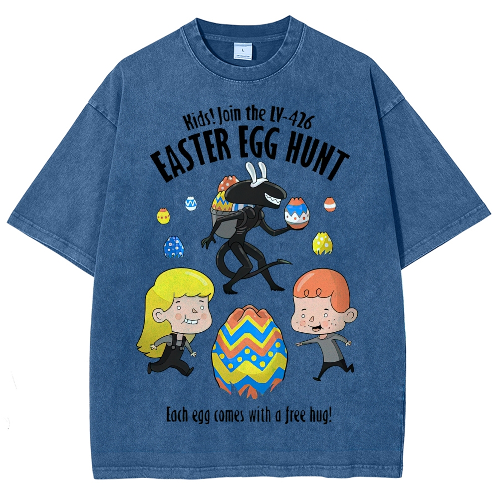 "LV-426 Easter Egg Hunt" Sci-Fi Parody Washed T-Shirt