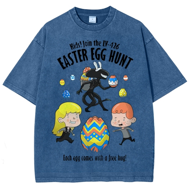 "LV-426 Easter Egg Hunt" Sci-Fi Parody Washed T-Shirt