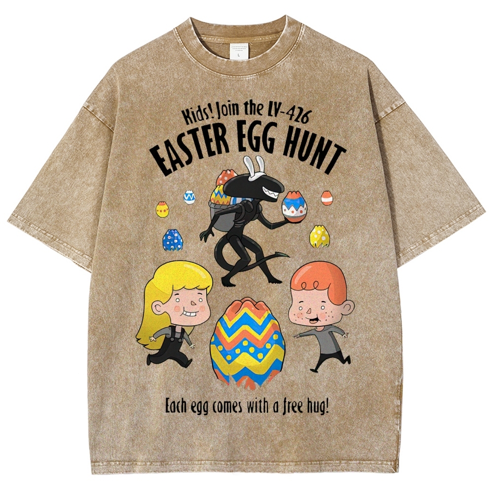 "LV-426 Easter Egg Hunt" Sci-Fi Parody Washed T-Shirt