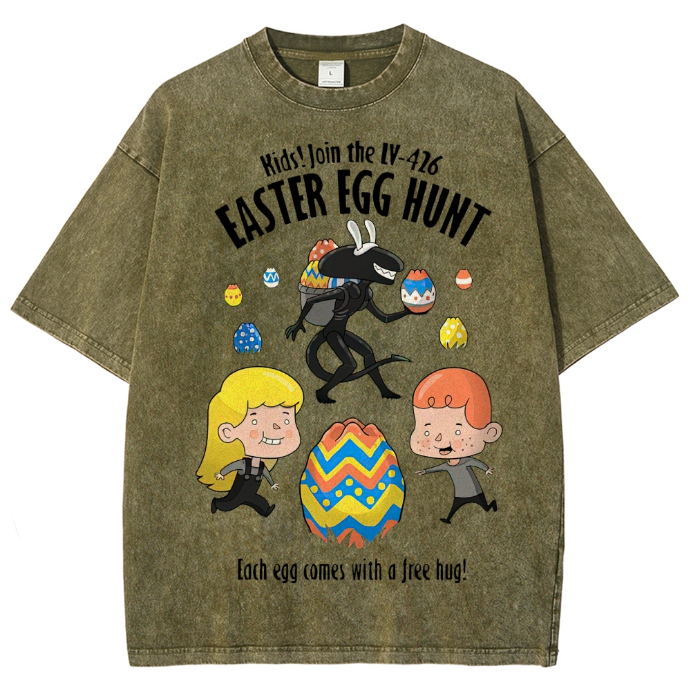 "LV-426 Easter Egg Hunt" Sci-Fi Parody Washed T-Shirt