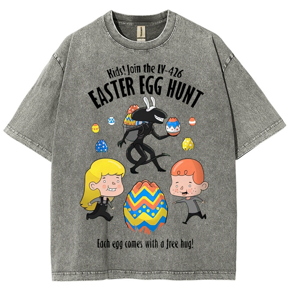 "LV-426 Easter Egg Hunt" Sci-Fi Parody Washed T-Shirt