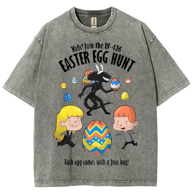 "LV-426 Easter Egg Hunt" Sci-Fi Parody Washed T-Shirt
