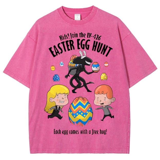 "LV-426 Easter Egg Hunt" Sci-Fi Parody Washed T-Shirt