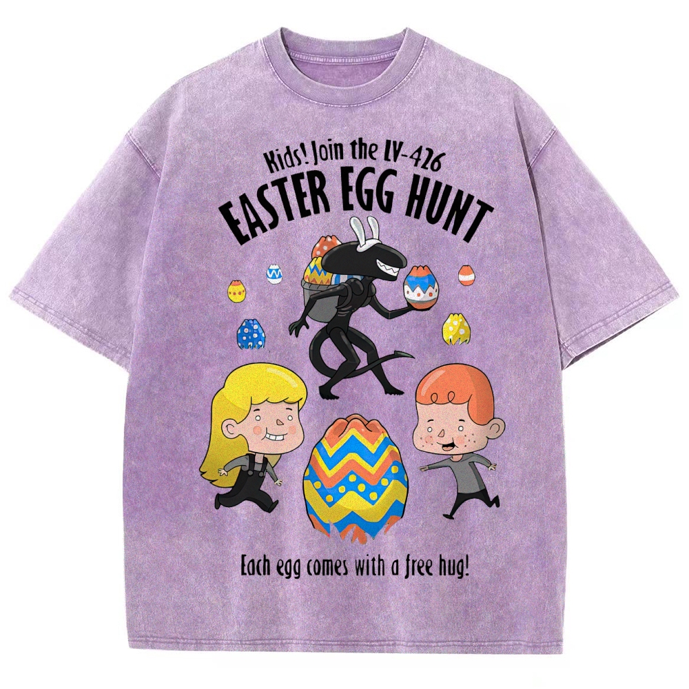 "LV-426 Easter Egg Hunt" Sci-Fi Parody Washed T-Shirt