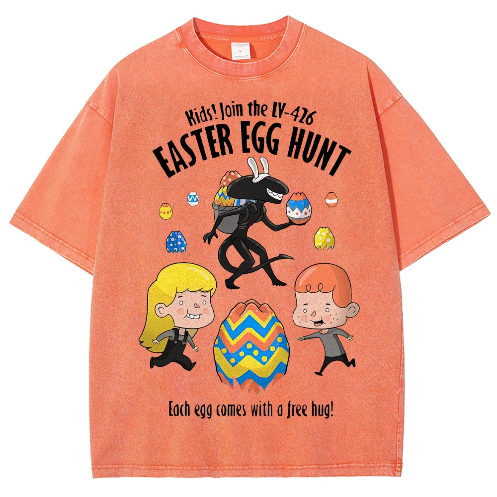 "LV-426 Easter Egg Hunt" Sci-Fi Parody Washed T-Shirt