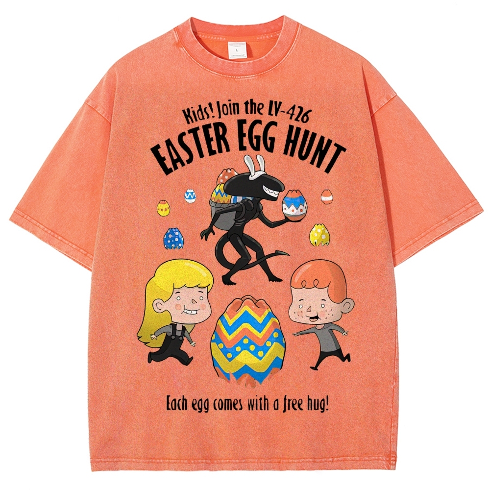 "LV-426 Easter Egg Hunt" Sci-Fi Parody Washed T-Shirt
