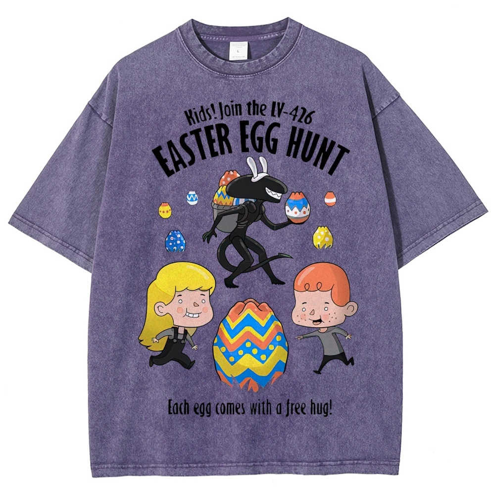"LV-426 Easter Egg Hunt" Sci-Fi Parody Washed T-Shirt