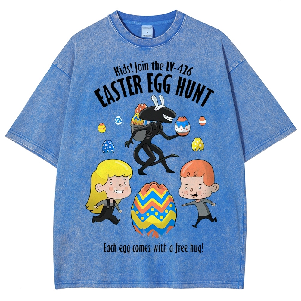 "LV-426 Easter Egg Hunt" Sci-Fi Parody Washed T-Shirt