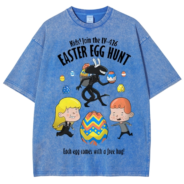 "LV-426 Easter Egg Hunt" Sci-Fi Parody Washed T-Shirt