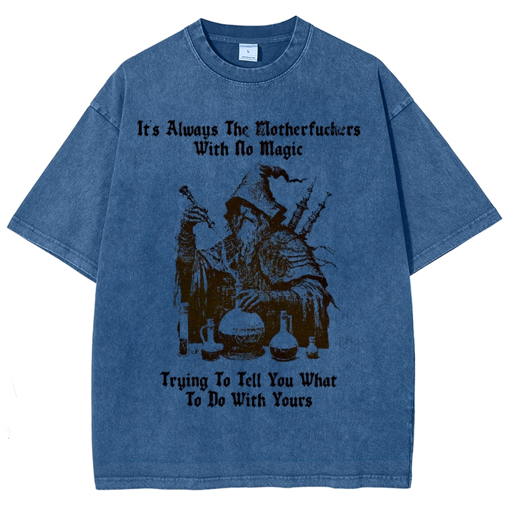 Rebellious Magic Quote Washed T-Shirt