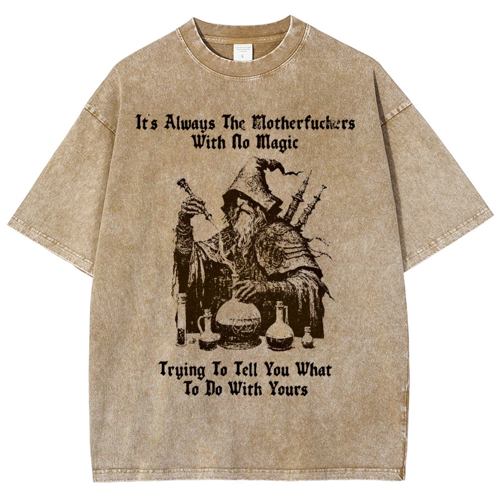 Rebellious Magic Quote Washed T-Shirt