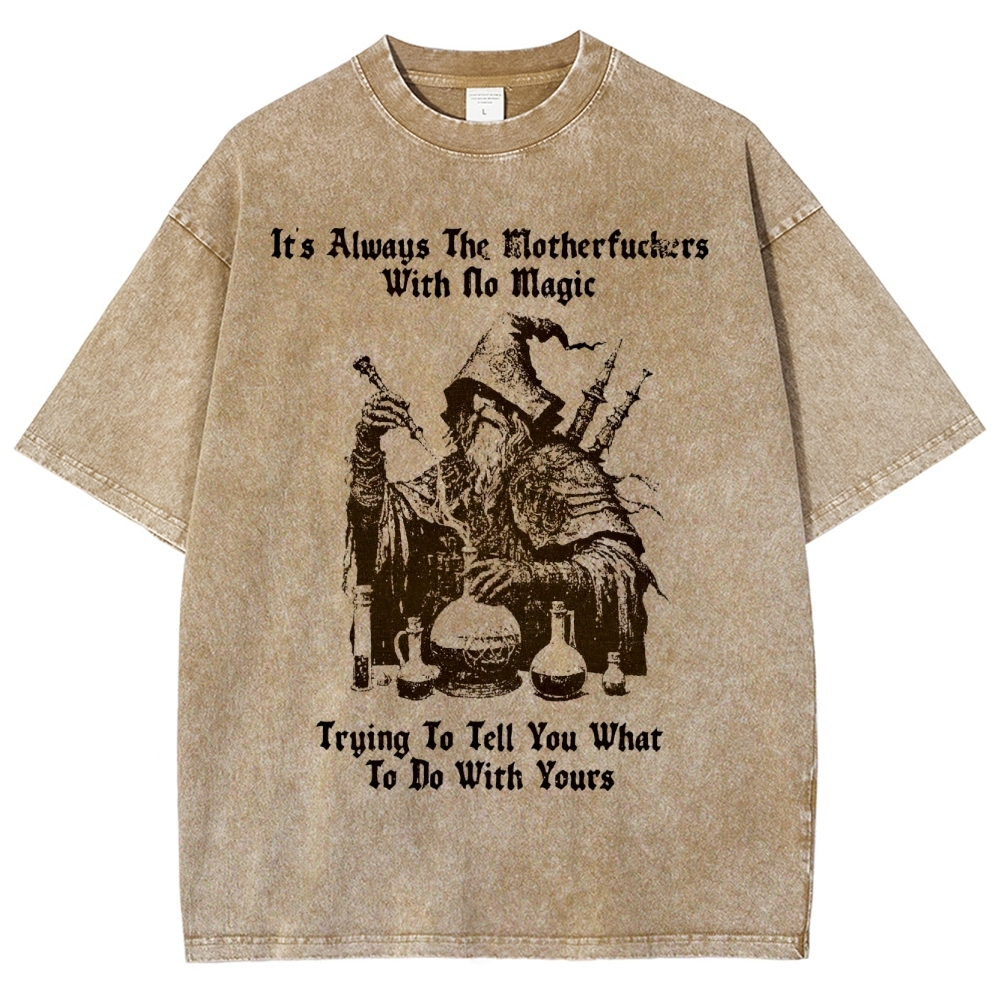Rebellious Magic Quote Washed T-Shirt