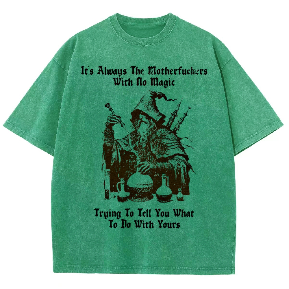 Rebellious Magic Quote Washed T-Shirt