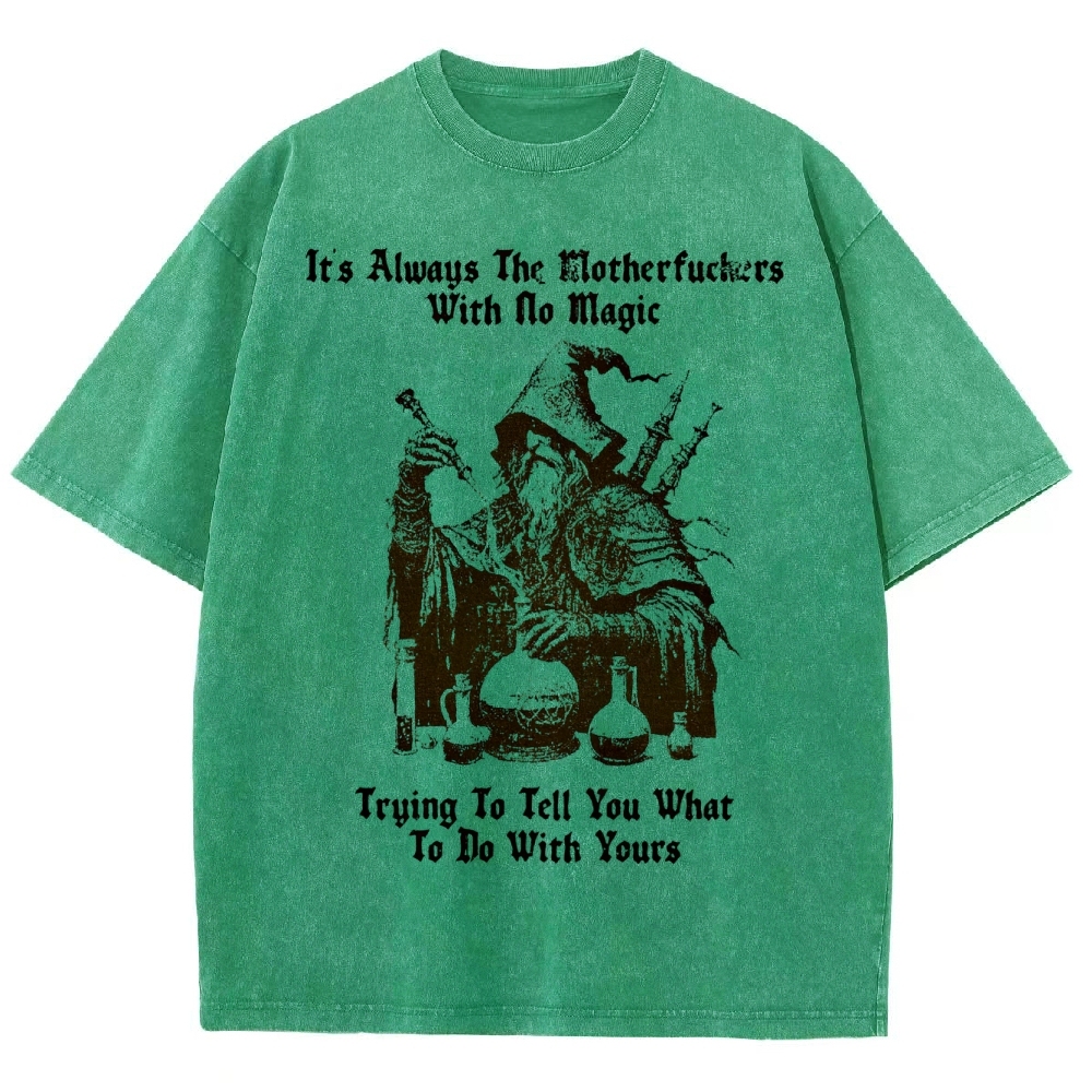 Rebellious Magic Quote Washed T-Shirt