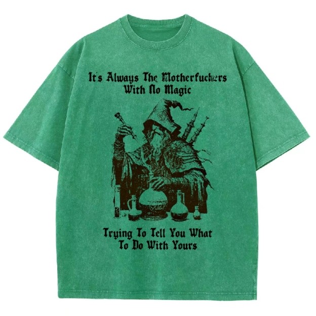 Rebellious Magic Quote Washed T-Shirt