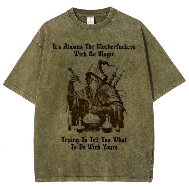 Rebellious Magic Quote Washed T-Shirt