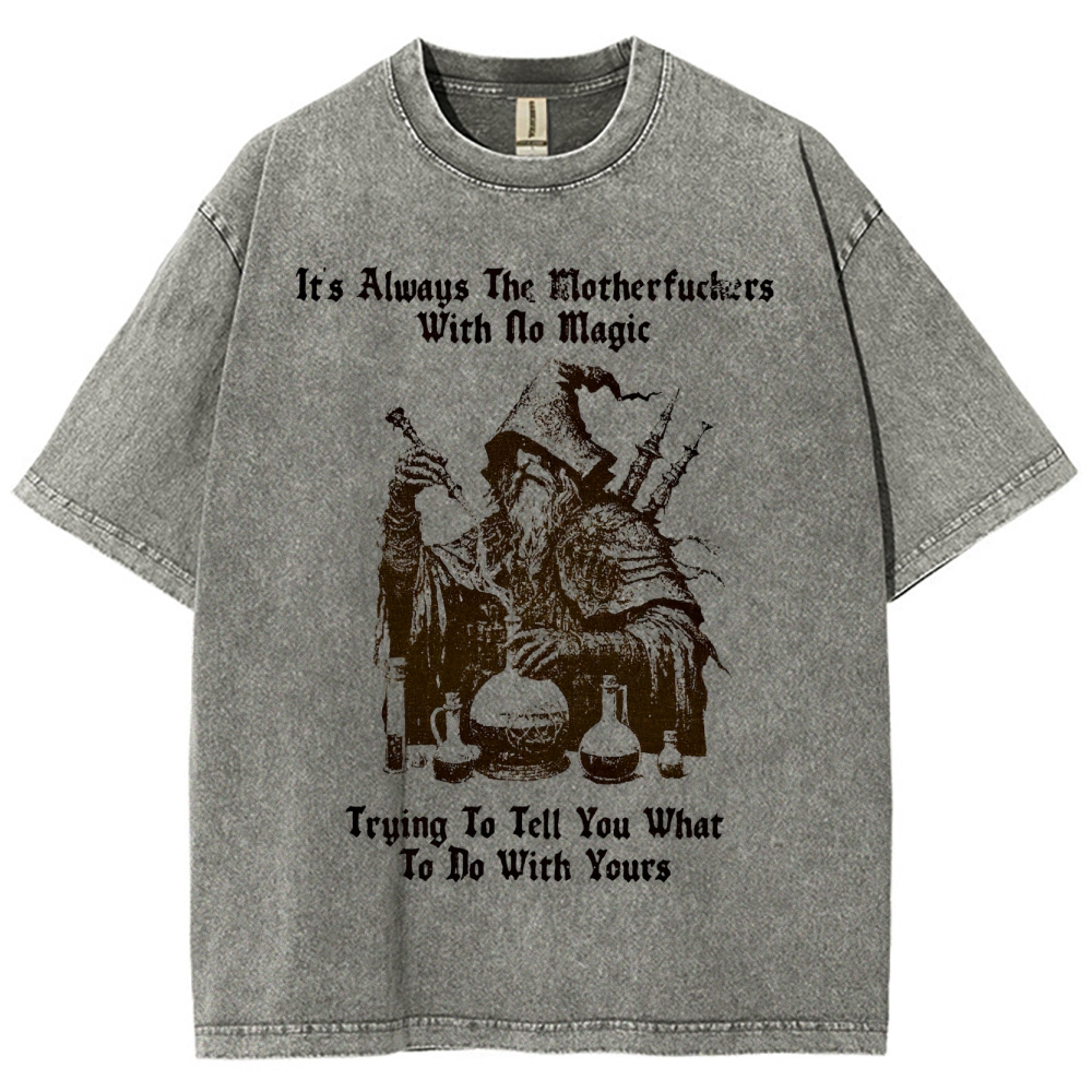 Rebellious Magic Quote Washed T-Shirt