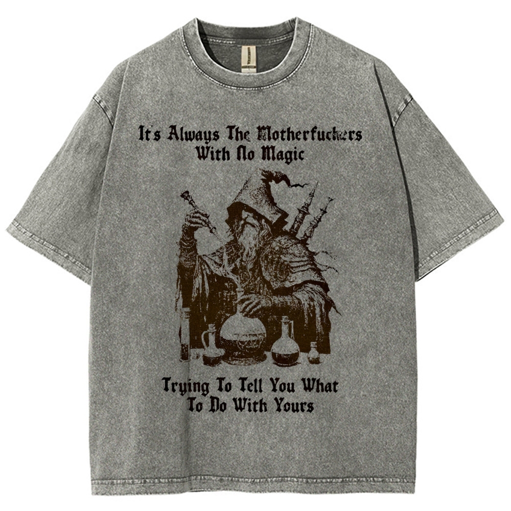Rebellious Magic Quote Washed T-Shirt