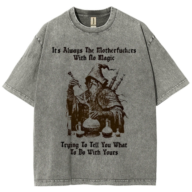 Rebellious Magic Quote Washed T-Shirt