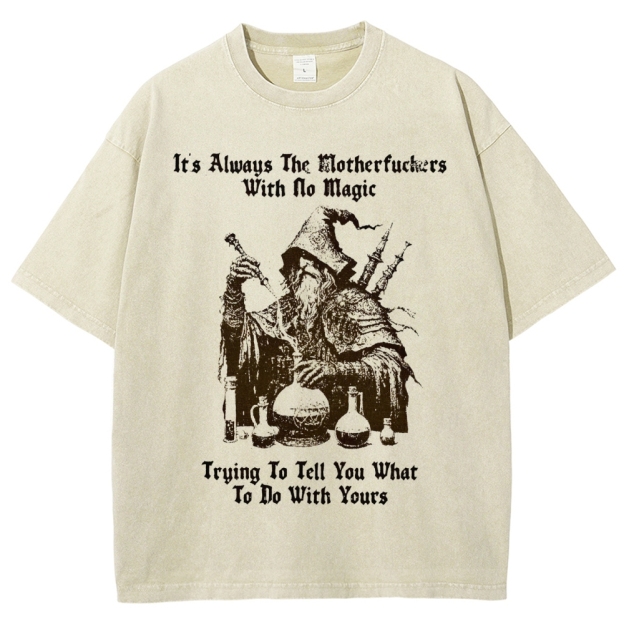 Rebellious Magic Quote Washed T-Shirt