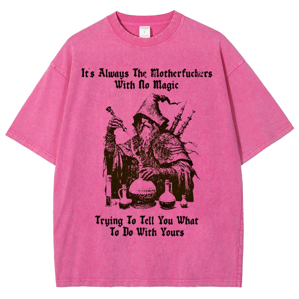 Rebellious Magic Quote Washed T-Shirt