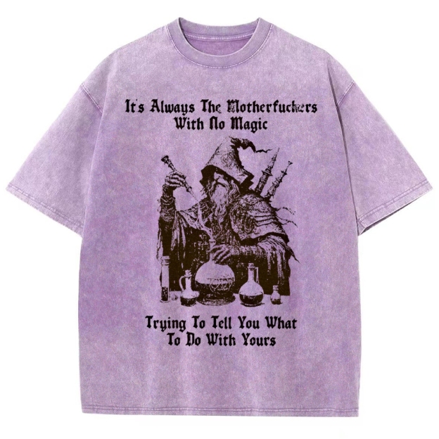 Rebellious Magic Quote Washed T-Shirt