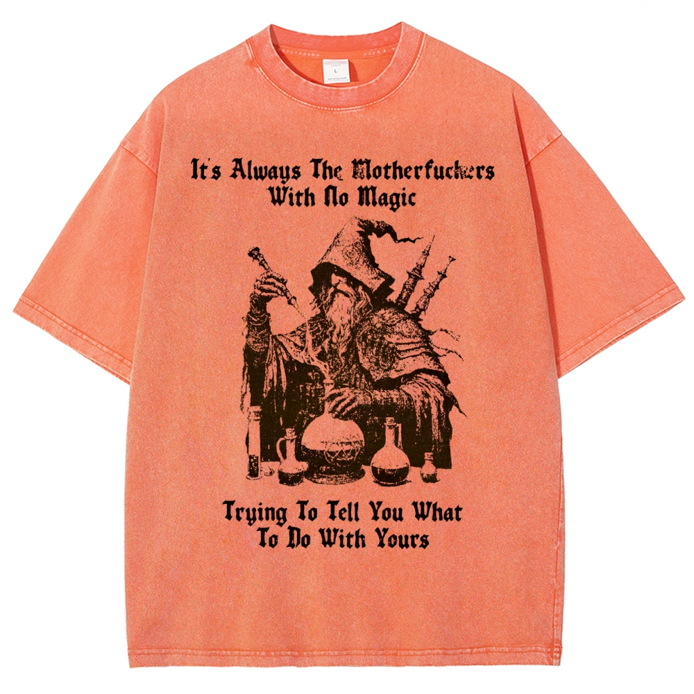 Rebellious Magic Quote Washed T-Shirt