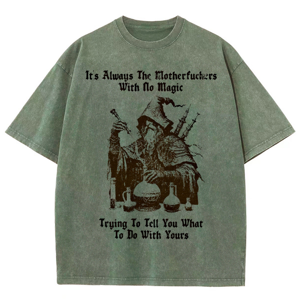 Rebellious Magic Quote Washed T-Shirt