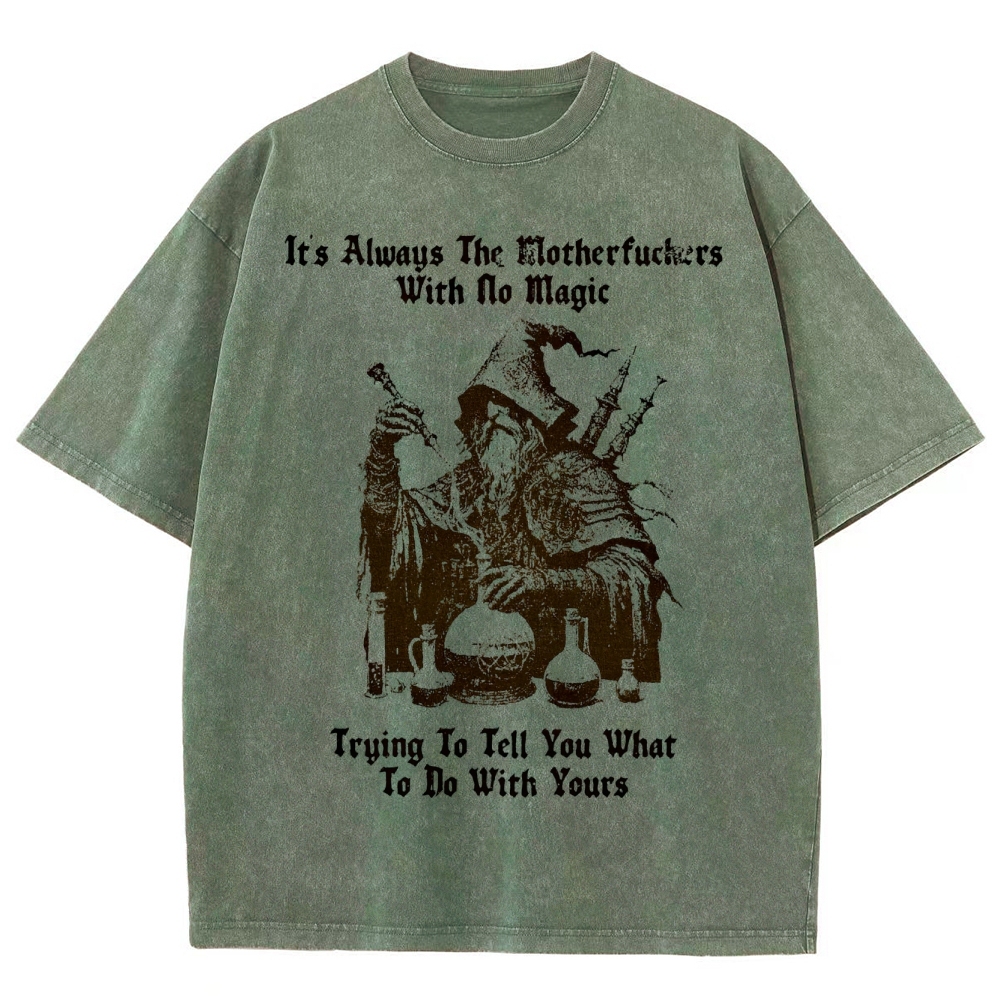 Rebellious Magic Quote Washed T-Shirt
