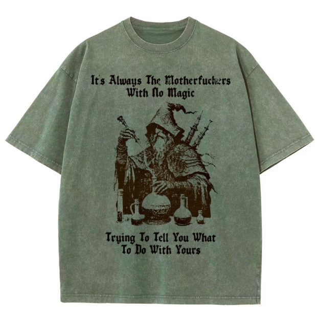 Rebellious Magic Quote Washed T-Shirt