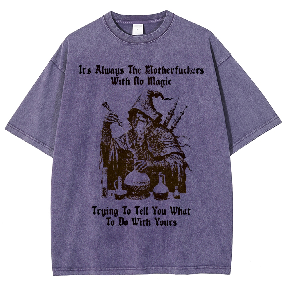 Rebellious Magic Quote Washed T-Shirt