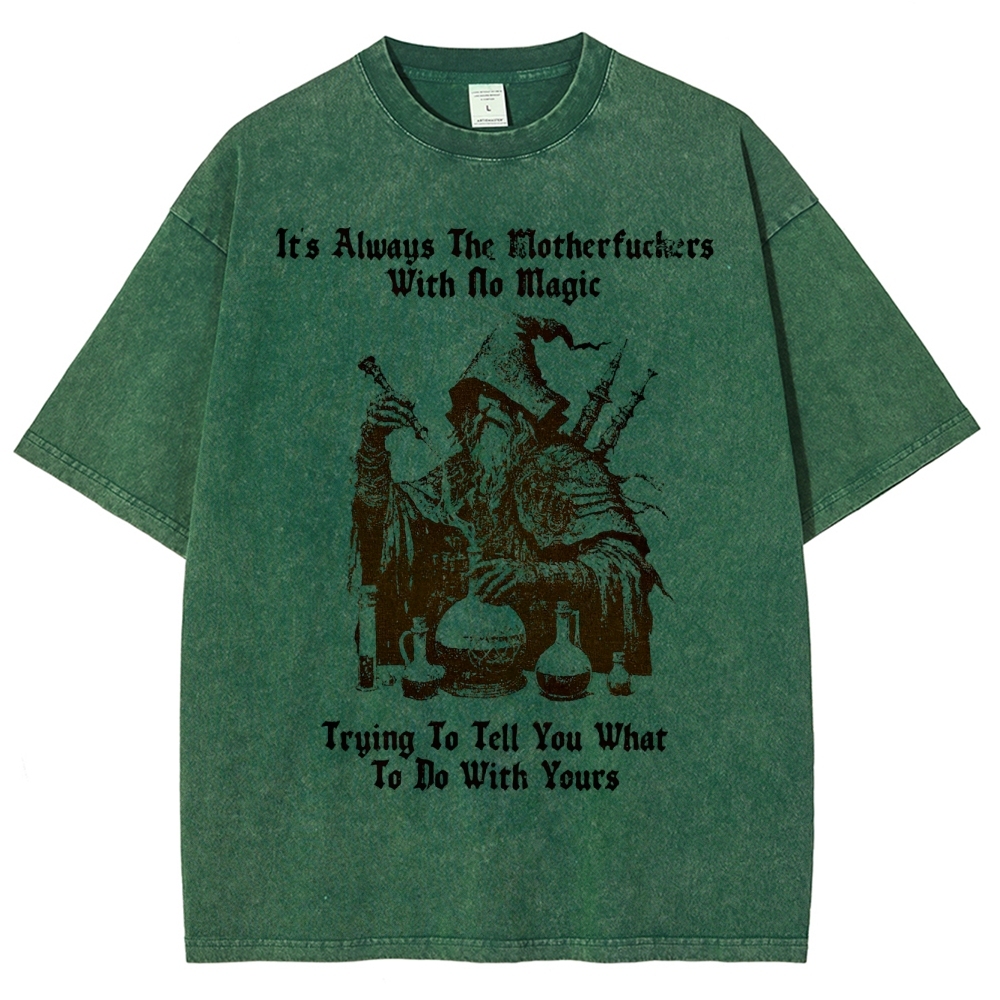 Rebellious Magic Quote Washed T-Shirt