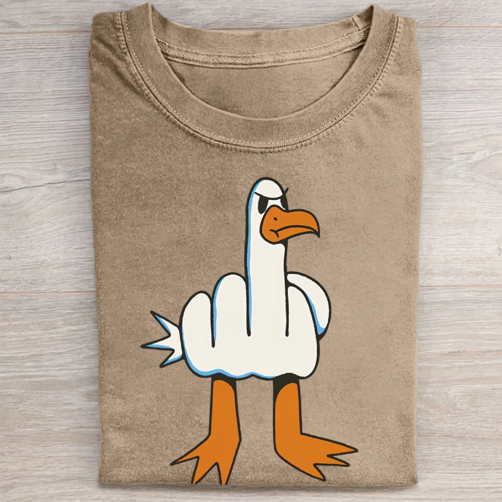 Rebellious Bird Graphic Washed Tee