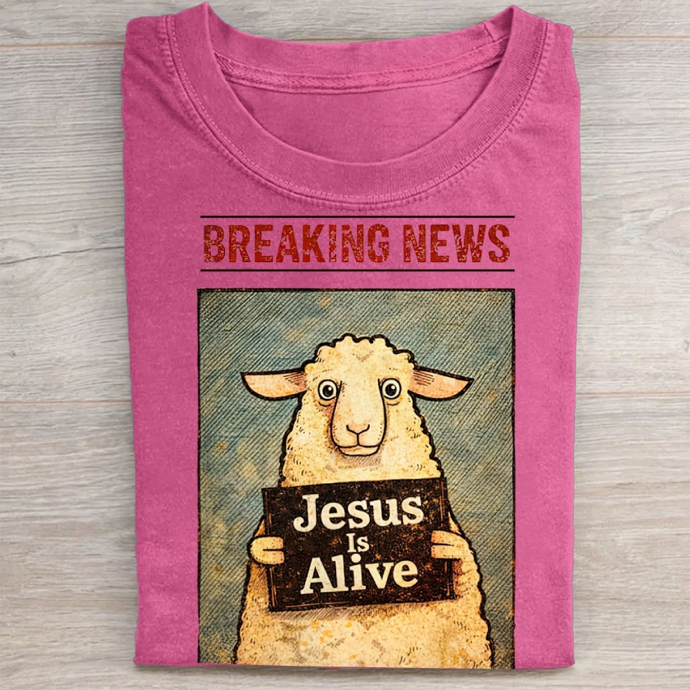 Jesus Is Alive Christian Washed Tee 