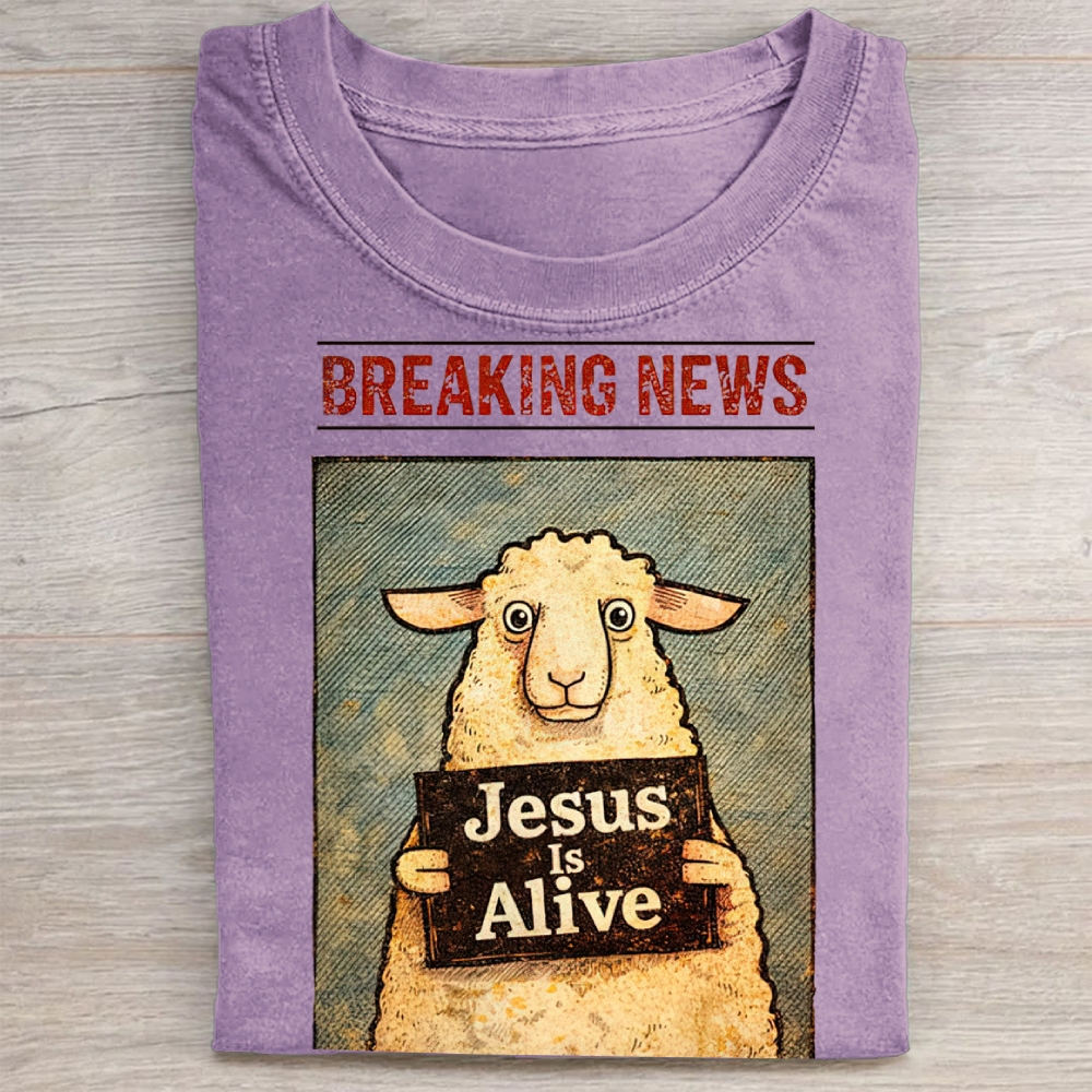 Jesus Is Alive Christian Washed Tee 