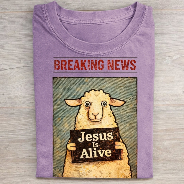 Jesus Is Alive Christian Washed Tee 