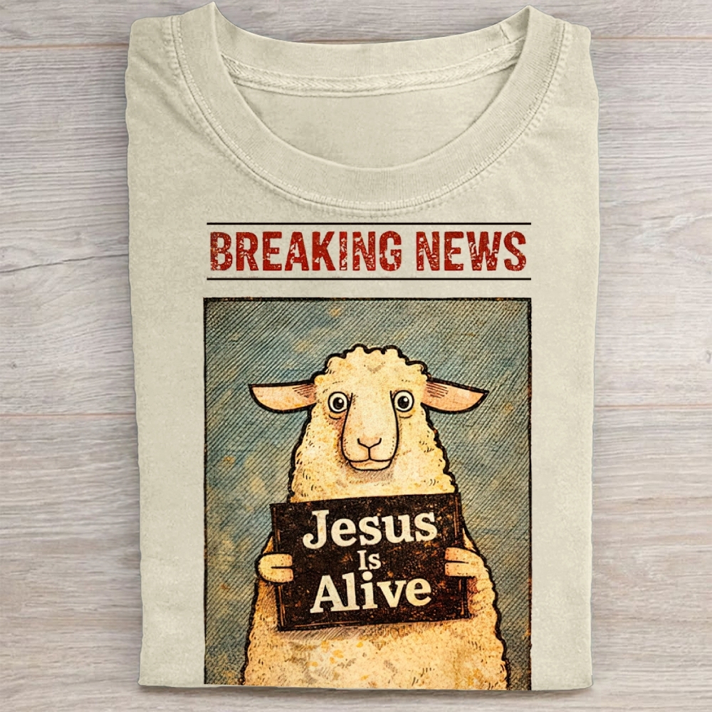 Jesus Is Alive Christian Washed Tee