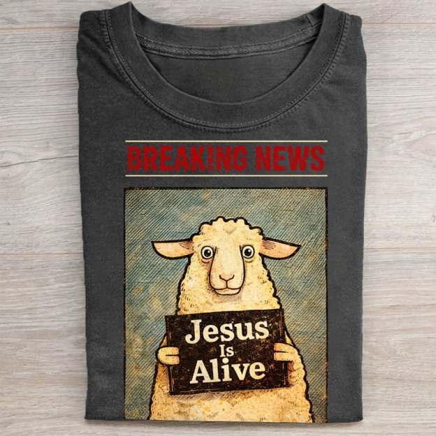 Jesus Is Alive Christian Washed Tee 