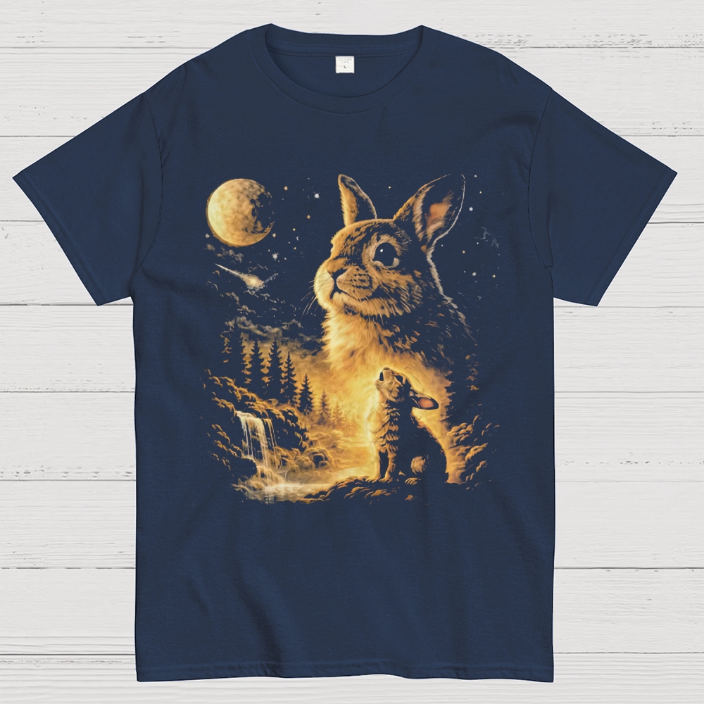 Bunny Howling to the Moon Cotton T-shirt 